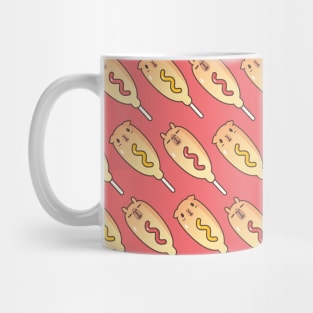 Guinea Pig and Capybara Corndogs Pattern in Red Mug